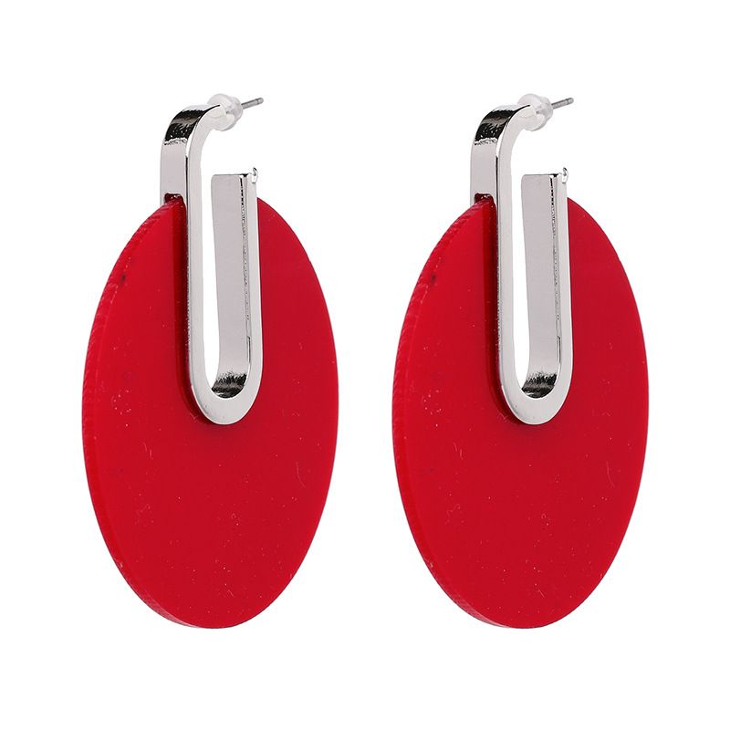 Plastic Fashion Geometric Earring  (red) Nhjj5312-red