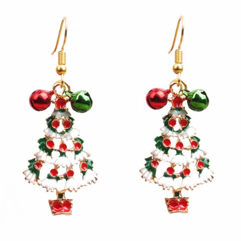 Grenz Überschreitende Weihnachten Europäische Und Amerikanische Ohrringe Legierung Tropf Öl Weihnachts Baum Ohrringe Weihnachten Schneeflocke Ohrringe Fabrik Direkt Vertrieb