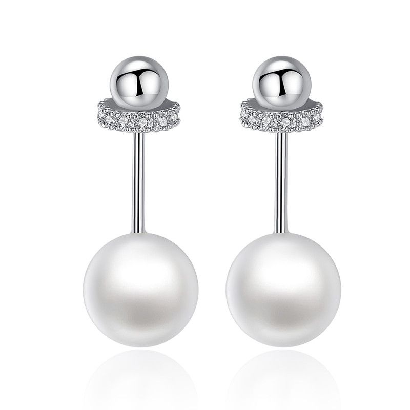 Jinse Kupfer Eingelegt 3a Zirkon Eingelegt Mit Stillen Ohrringe Koreanische Mode Perle Weibliche Ohrringe Hersteller Großhandel Großhandel