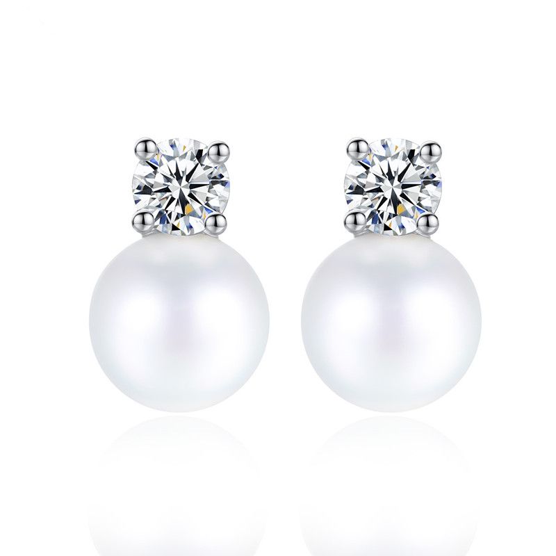 Jinse Frost Schnee Ohrringe Aaa Zirkon Einfache Mode Perlen Frauen Ohrringe Hersteller Großhandel Geschenk Ohrringe