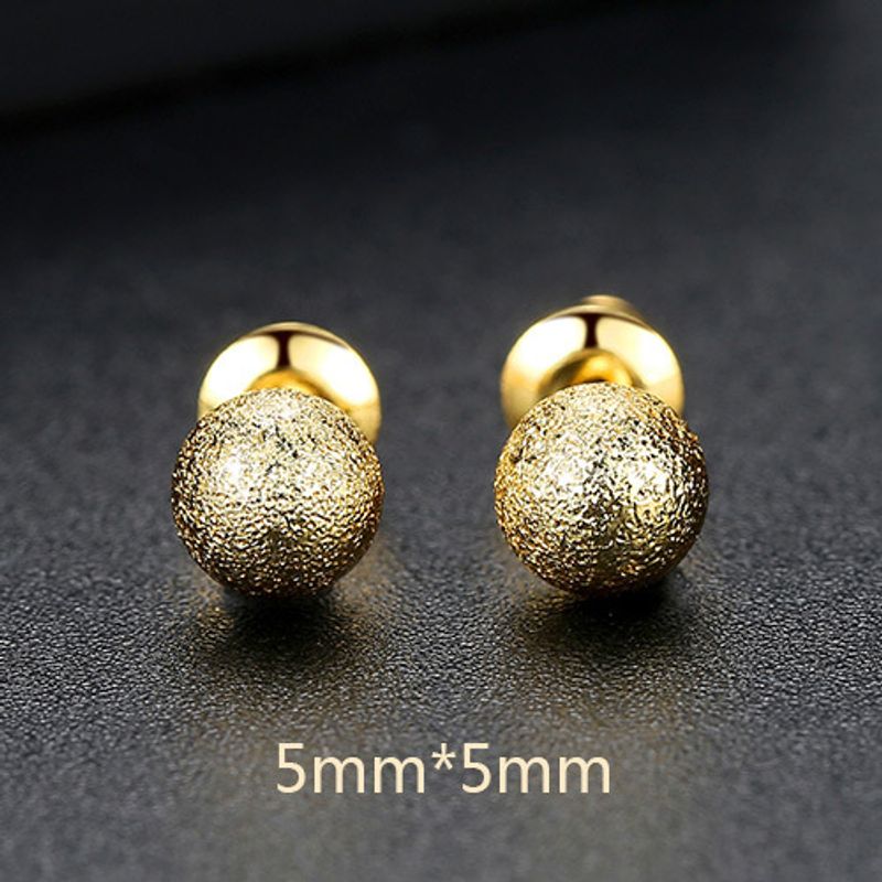 Jinse Golden Bell Ohrringe Einfache Koreanische Neue Goldene Runde Kugel Damen Bronze Ohrringe