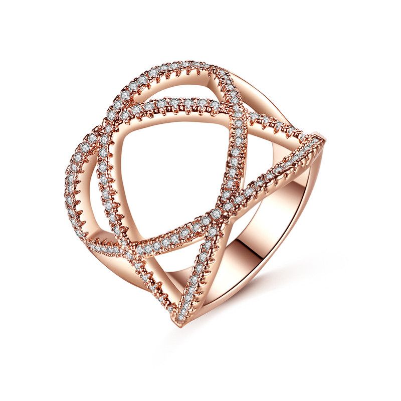 Alloy Fashion Geometric Ring  (rose Alloy Meiwei 8.5) Nhtm0509-rose-alloy-meiwei-8.5