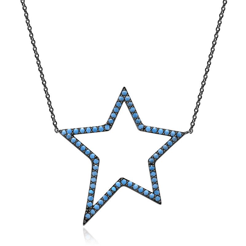 Alloy Fashion Geometric Necklace  (blue-t10e17) Nhtm0511-blue-t10e17