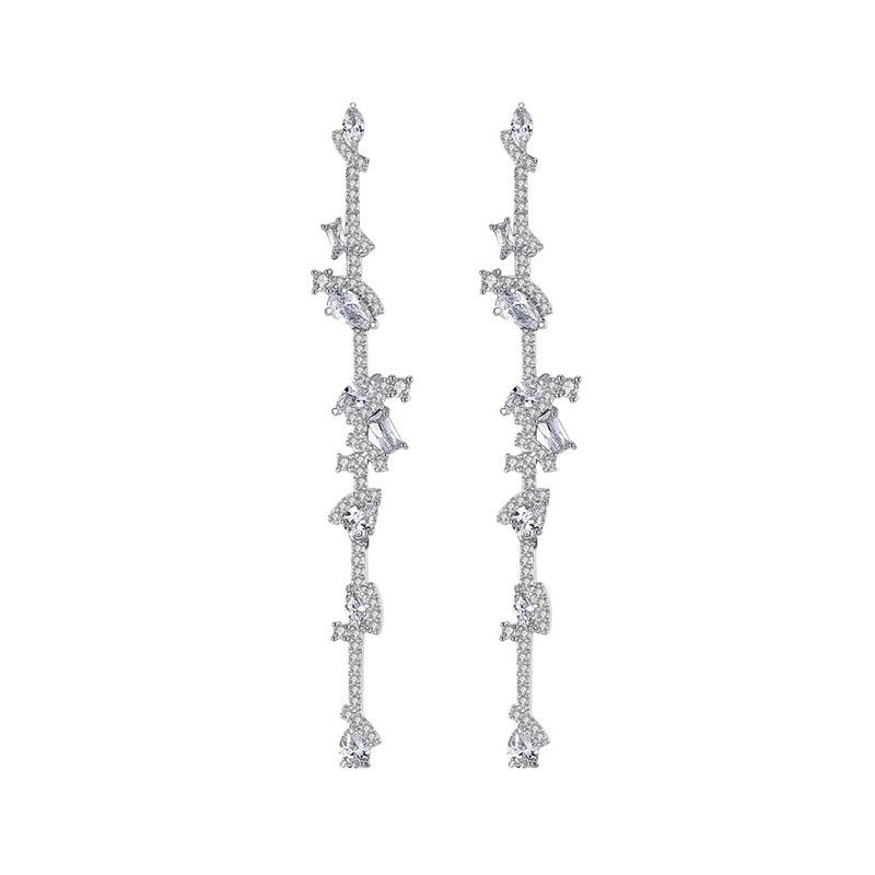 Alloy Fashion Geometric Earring  (platinum-t06f08) Nhtm0558-platinum-t06f08
