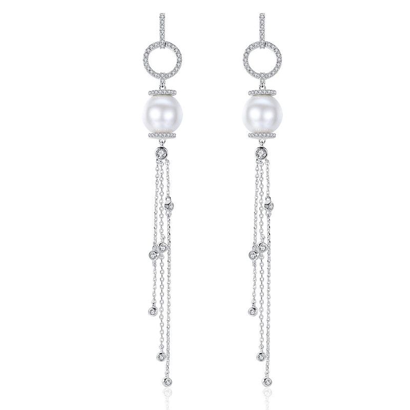 Alloy Korea Tassel Earring  (platinum-t07a13) Nhtm0560-platinum-t07a13