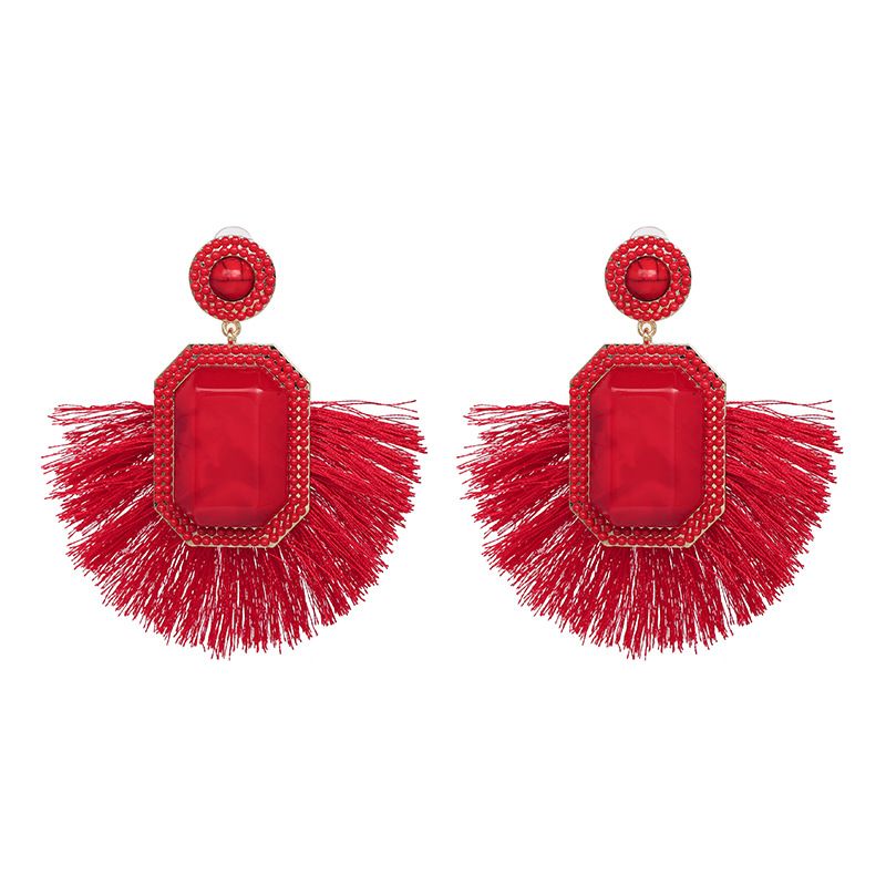 Alloy Fashion Tassel Earring  (red) Nhjj5328-red