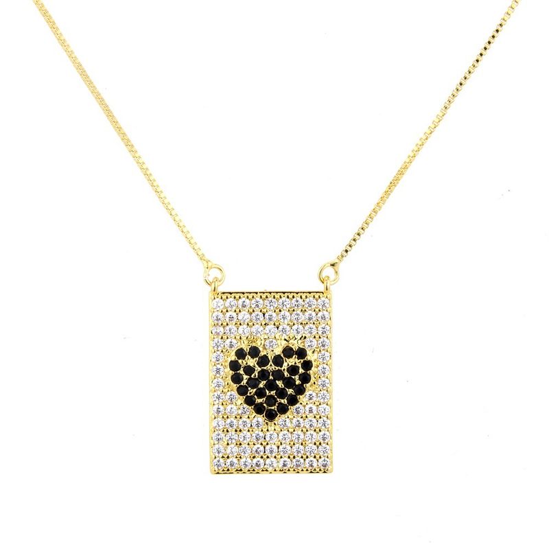 Copper Fashion Geometric Necklace  (alloy-plated Black Zircon) Nhbp0143-alloy-plated-black-zircon