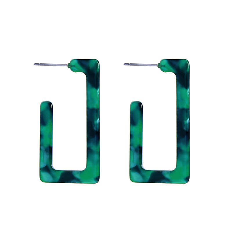 Plastic Fashion Geometric Earring  (green-1) Nhqd5738-green-1