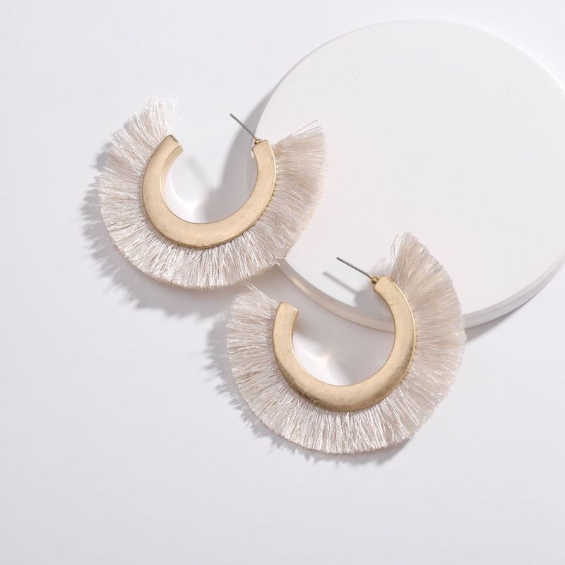 Alloy Fashion Tassel Earring  (white) Nhlu0080-white