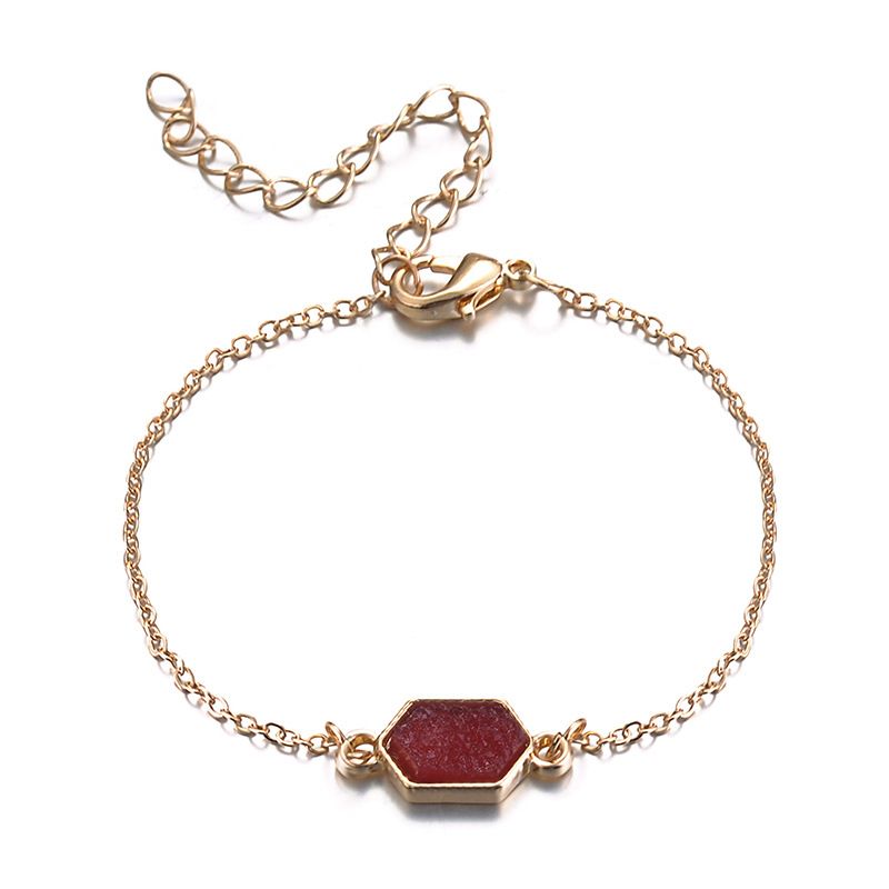 Imitated Crystal&cz Fashion Geometric Bracelet  (red) Nhlu0081-red