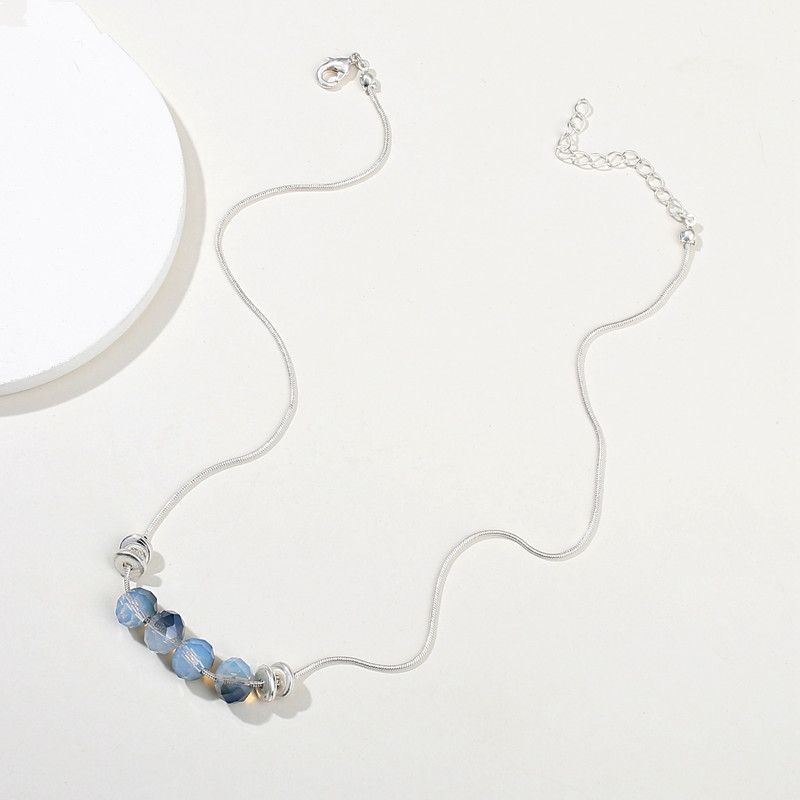 Alloy Fashion Flowers Necklace  (yuan Alloy + Blue) Nhlu0213-yuan-alloy-blue