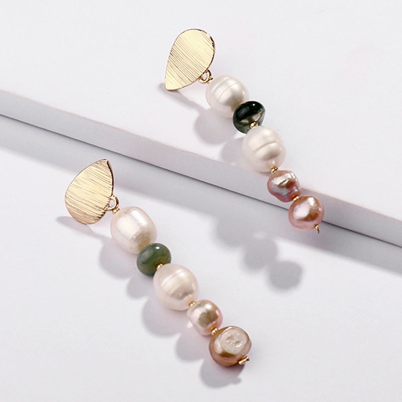 Qingdao Europäische Und Amerikanische Ohrringe Schmuck Original Süßwasser Muschel Perle Stein Perlen Frauen Ohrringe Außenhandel Ohrringe