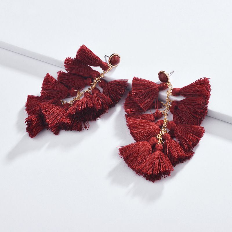 Alloy Fashion Flowers Earring  (red) Nhlu0297-red