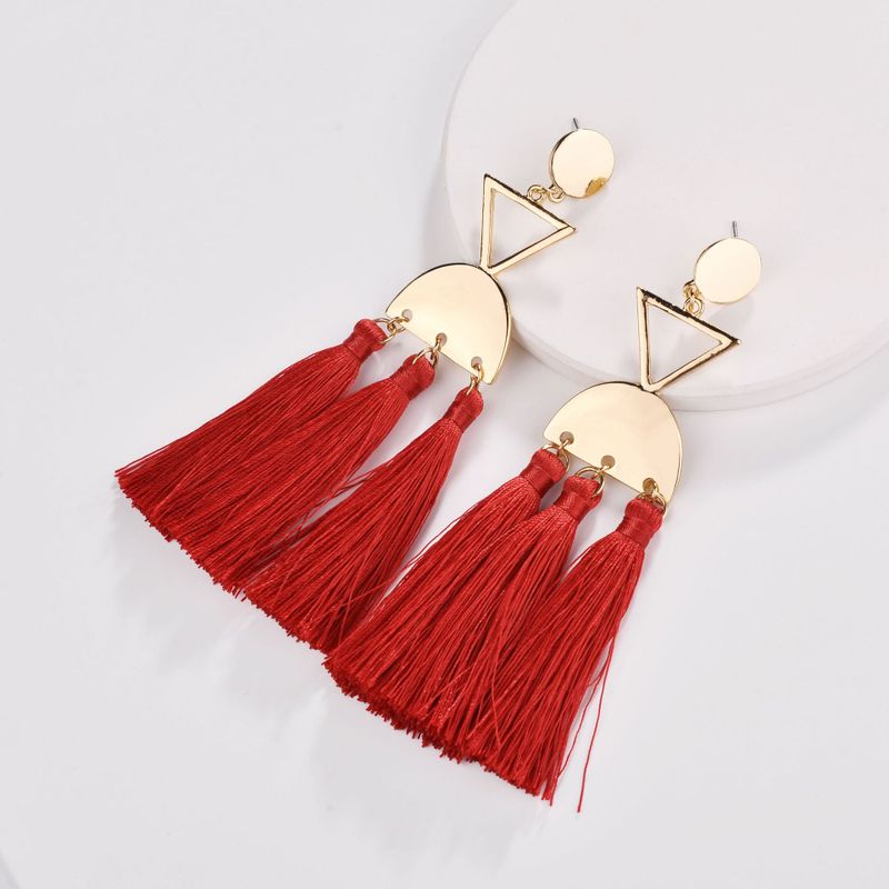 Alloy Fashion Tassel Earring  (red) Nhlu0307-red