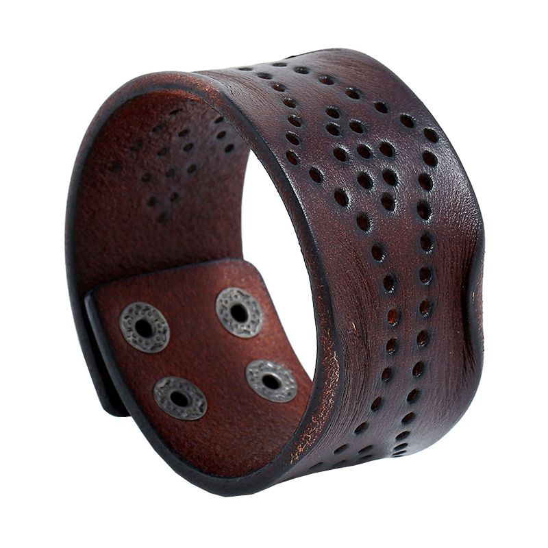 Leather Fashion Geometric Bracelet  (brown) Nhpk2192-brown