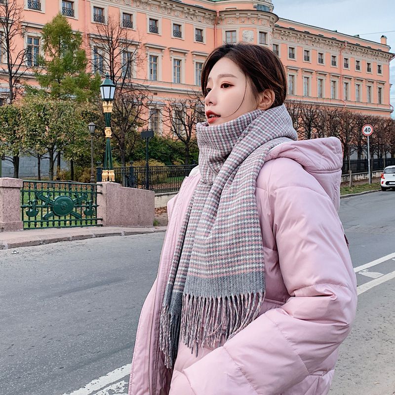 Nouvelle Poule Conception Coréenne Style Long Sauvage Écharpe Automne Et D'hiver De Femmes Épaissie Chaud Châle Double Usage Foulard