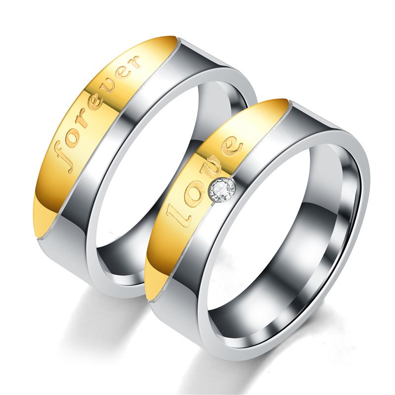 Mode Paar Forever Love Diamant Flugzeug Raum Gold Paar Ring Liebe Ring Fabrik Direkt Vertrieb