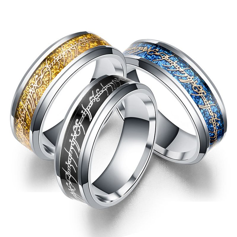 Titanium&stainless Steel Fashion Geometric Ring  (8mm Alloy Bottom Alloy Piece-6) Nhtp0046-8mm-alloy-bottom-alloy-piece-6