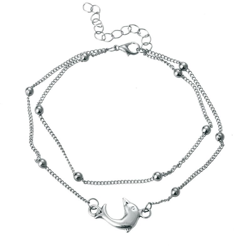 سبائك الأزياء الحيوان سوار (اثنين طبقة دولفين خلخال Gdn05-03) Nhpj0083-two-layer-dolphin-anklet-gdn05-03