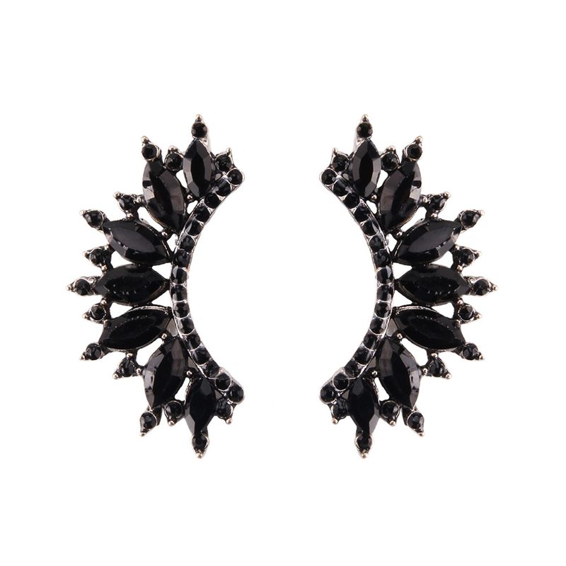 Imitated Crystal&cz Fashion Geometric Earring  (black) Nhjq11074-black