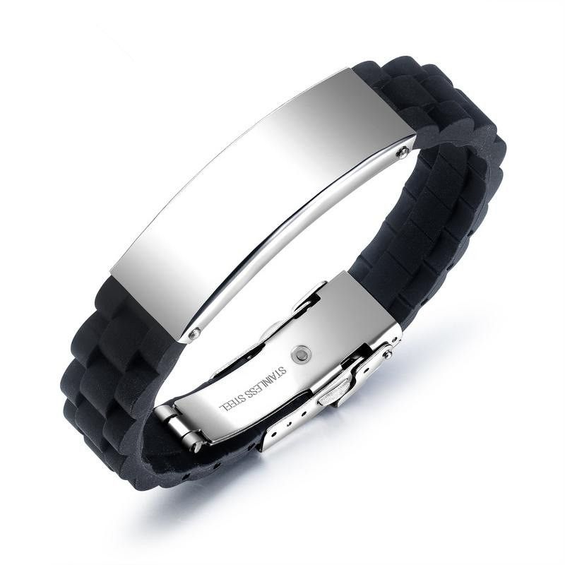 Titanium&stainless Steel Korea Geometric Bracelet  (black) Nhop3102-black