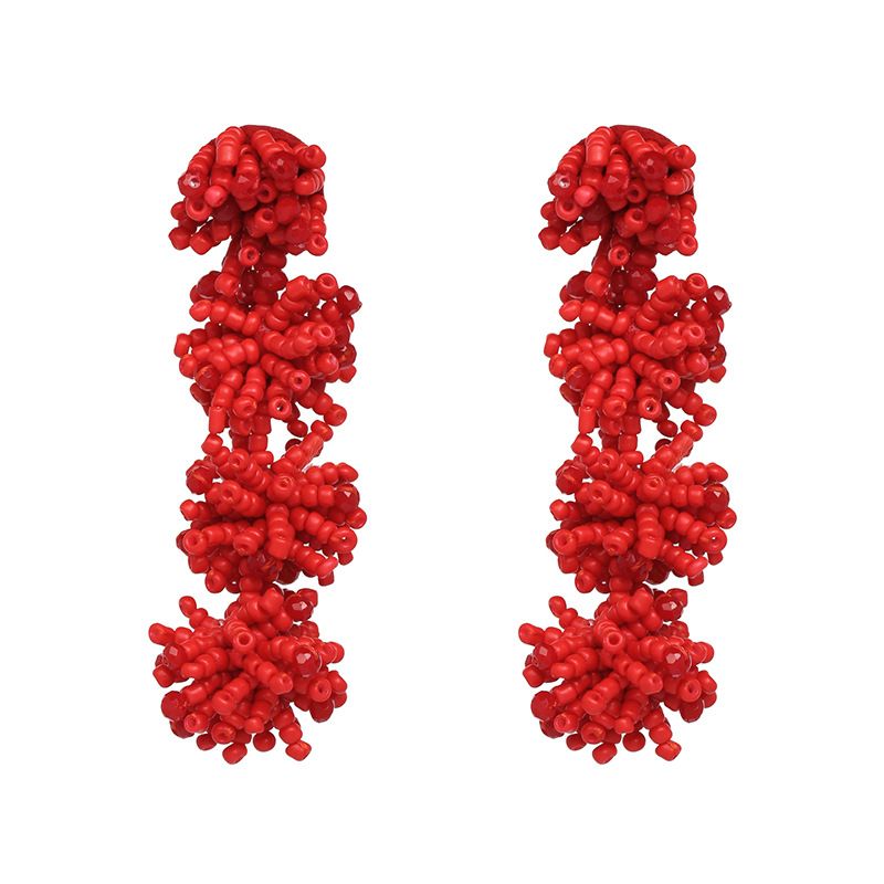 Alloy Fashion Flowers Earring  (red) Nhjj5357-red