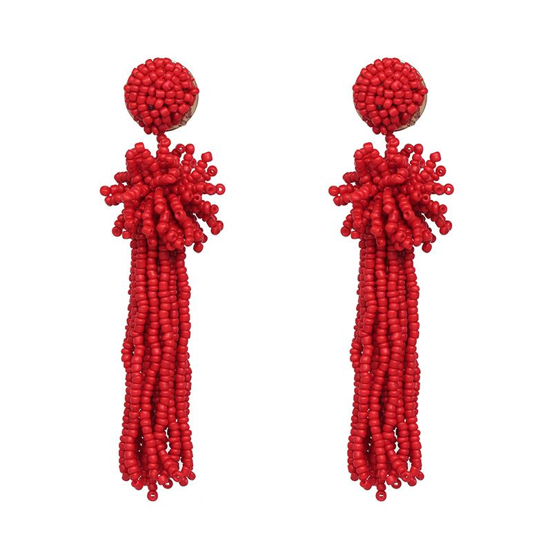 Alloy Fashion Flowers Earring  (red) Nhjj5363-red