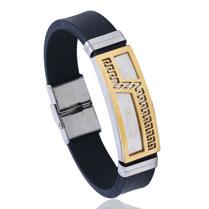 Europe Et En Amérique Croix Frontière Caractéristique De Titane Acier Bracelet En Acier Inoxydable Nouveau Cadeau Hommes Ornement Personnalisé Creative Silicone Bracelet