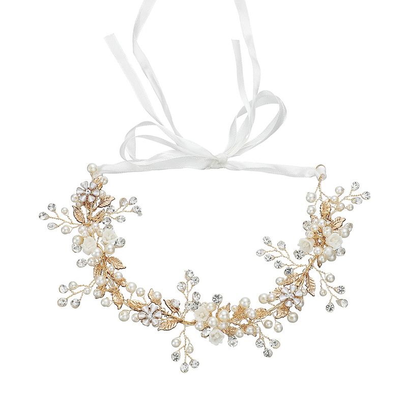 Japanische Und Koreanische Feen-braut Schmuck Legierung Blumen Perlen Haarband Europäische Und Amerikanische Hand Gefertigte Strass Hochzeits Kopfschmuck Accessoires