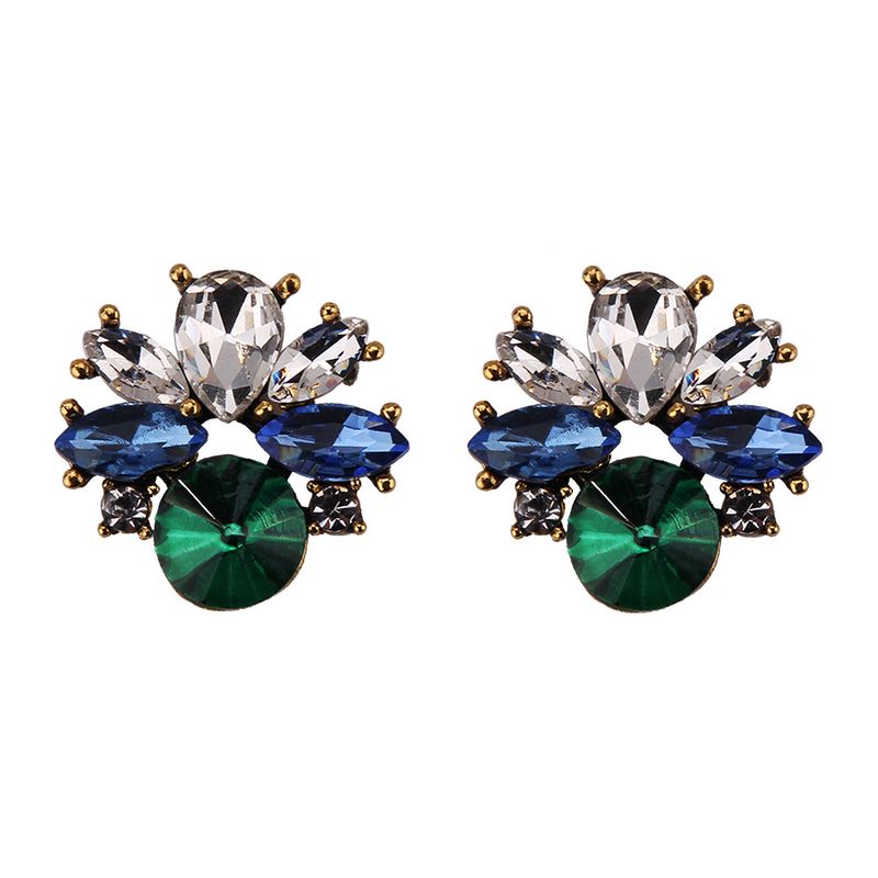 Imitated Crystal&cz Fashion Geometric Earring  (green) Nhjq11141-green
