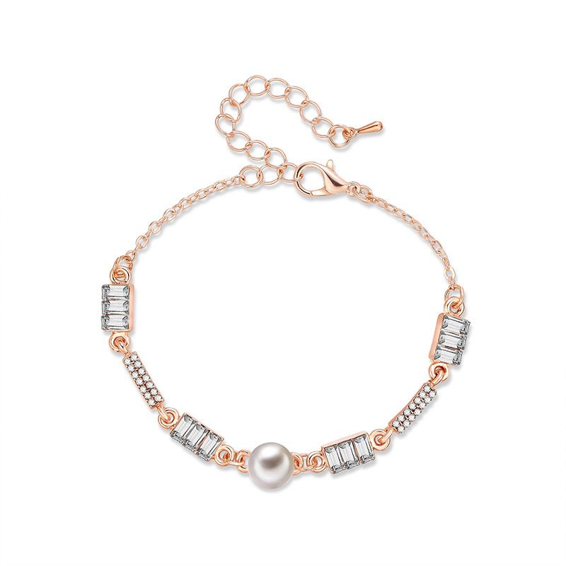 E-commerce Hot Style Ins Stil Modisches Armband Geometrischer Quadratischer Diamant Exquisite Perlen Verzierung Design Handschmuck