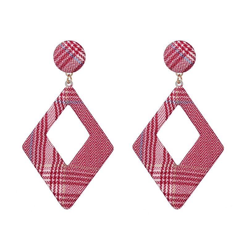 Cloth Fashion Geometric Earring  (red) Nhjj5412-red