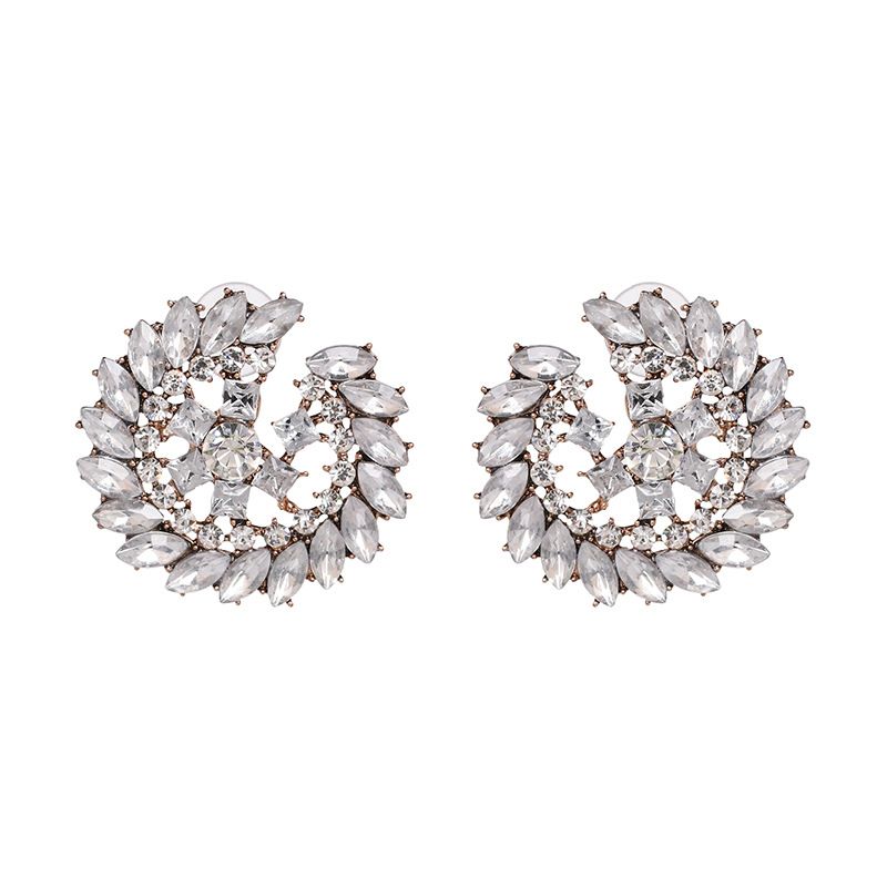 Imitated Crystal&cz Fashion Geometric Earring  (white) Nhjj5426-white