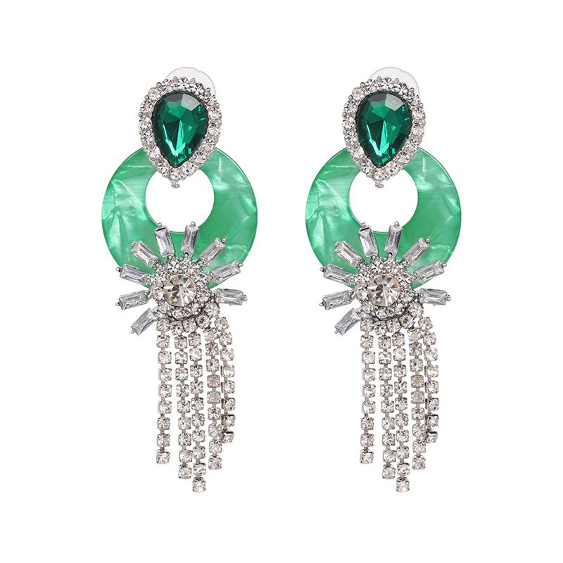Plastic Fashion Tassel Earring  (green) Nhjj5428-green