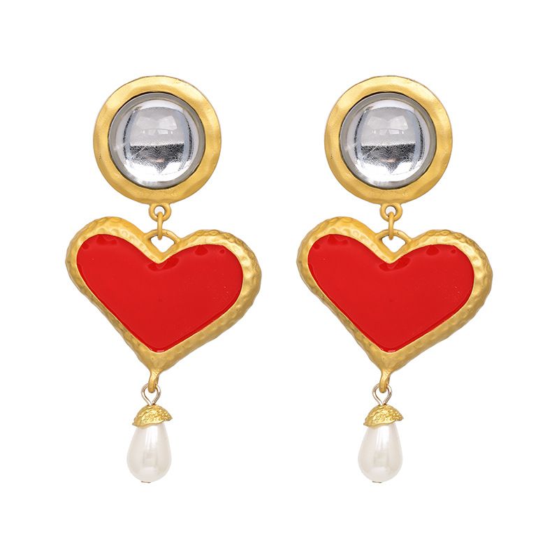 Alloy Fashion Sweetheart Earring  (red) Nhjj5438-red