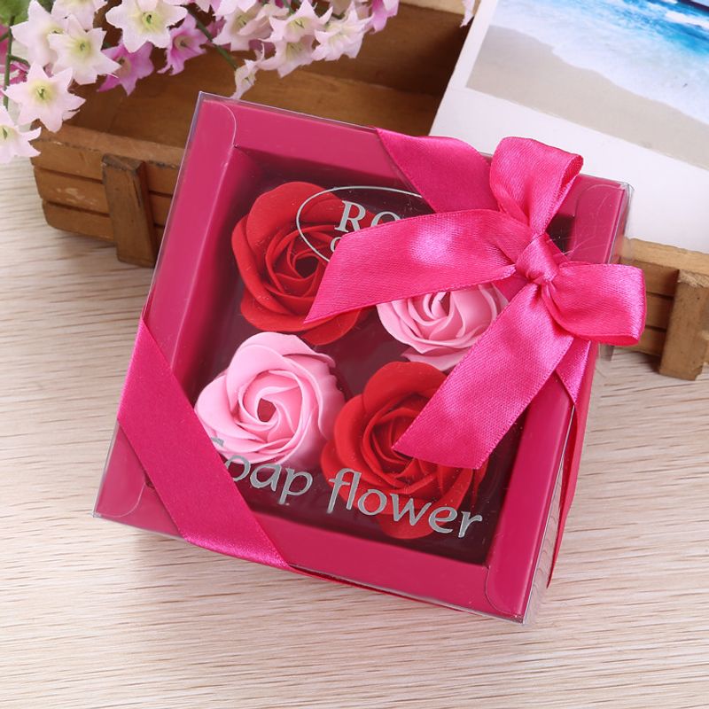 4 Roses Savon Fleur Qixi Jour De Valentine Événement D'entreprise Promotion Cadeau D'anniversaire Croix-frontière Cadeau Présent Pour Client