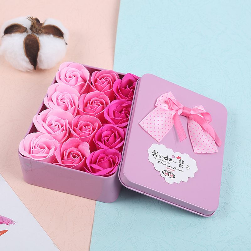 Kreative 12 Rosen Seifen Blume Rechteckige Geschenk Box Set Werbe Geschenk Punkte Einlösung Geschenk