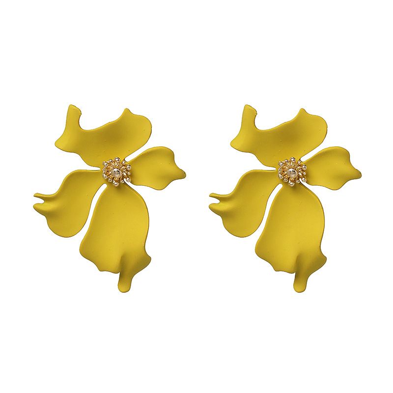 Alloy Fashion Flowers Earring  (yellow) Nhjj5455-yellow