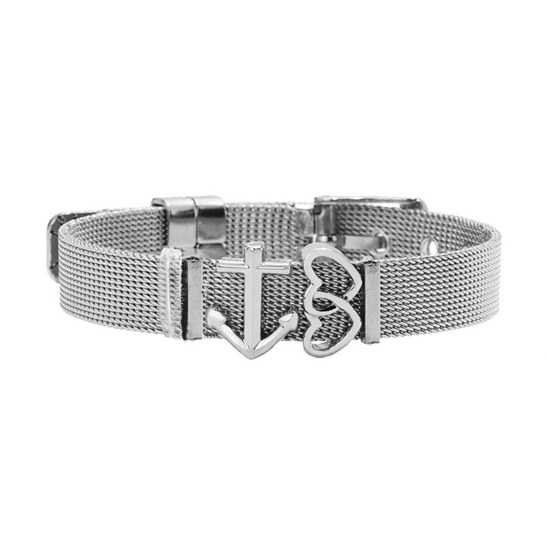 Titanium&stainless Steel Fashion Sweetheart Bracelet  (steel Color) Nhhn0377-steel-color