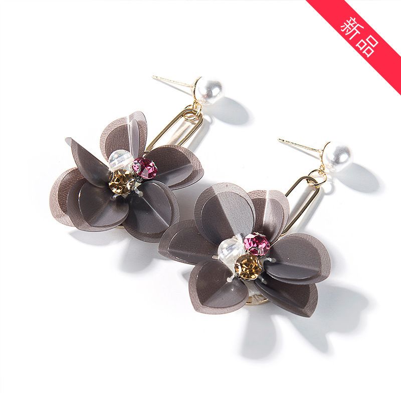 Alloy Vintage Flowers Earring  (photo Color) Nhll0080-photo-color