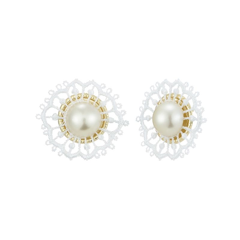 Alloy Vintage Geometric Earring  (white) Nhll0122-white