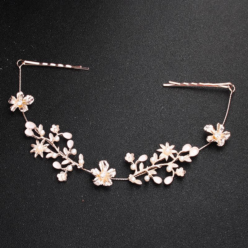 Alloy Fashion Flowers Hair Accessories  (hs-j5447 Rose Alloy) Nhhs0619-hs-j5447-rose-alloy