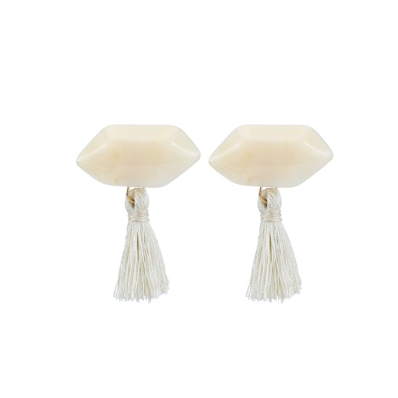 Acrylic Vintage Tassel Earring  (white) Nhll0245-white