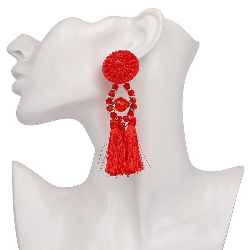 Plastic Fashion Geometric Earring  (red) Nhjj4026-red