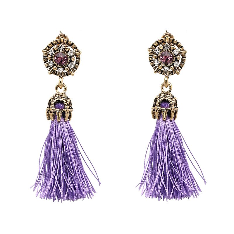Alloy Fashion Flowers Earring  (purple) Nhjj4034-purple