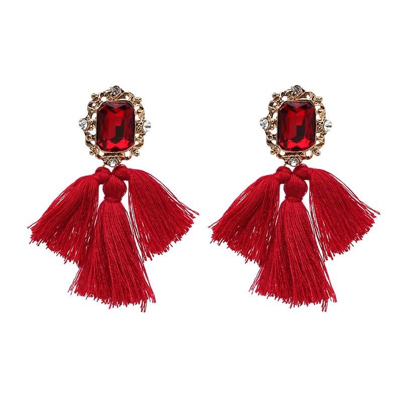 Alloy Fashion Geometric Earring  (red) Nhjj4069-red