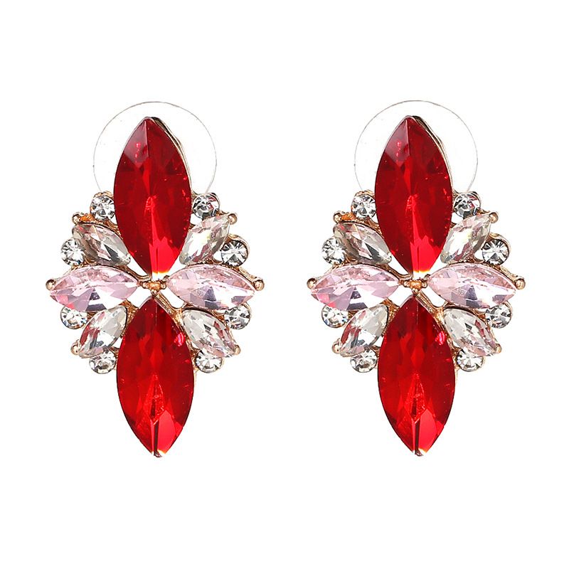 Alloy Fashion Flowers Earring  (red) Nhjj4074-red