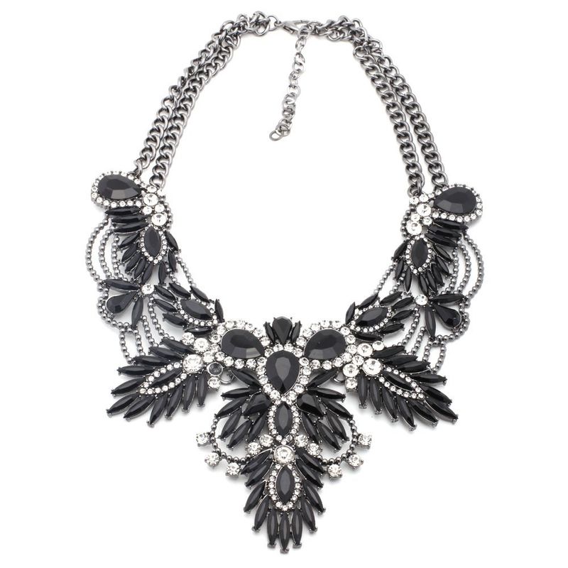 Alloy Fashion Geometric Necklace  (black) Nhjj4079-black