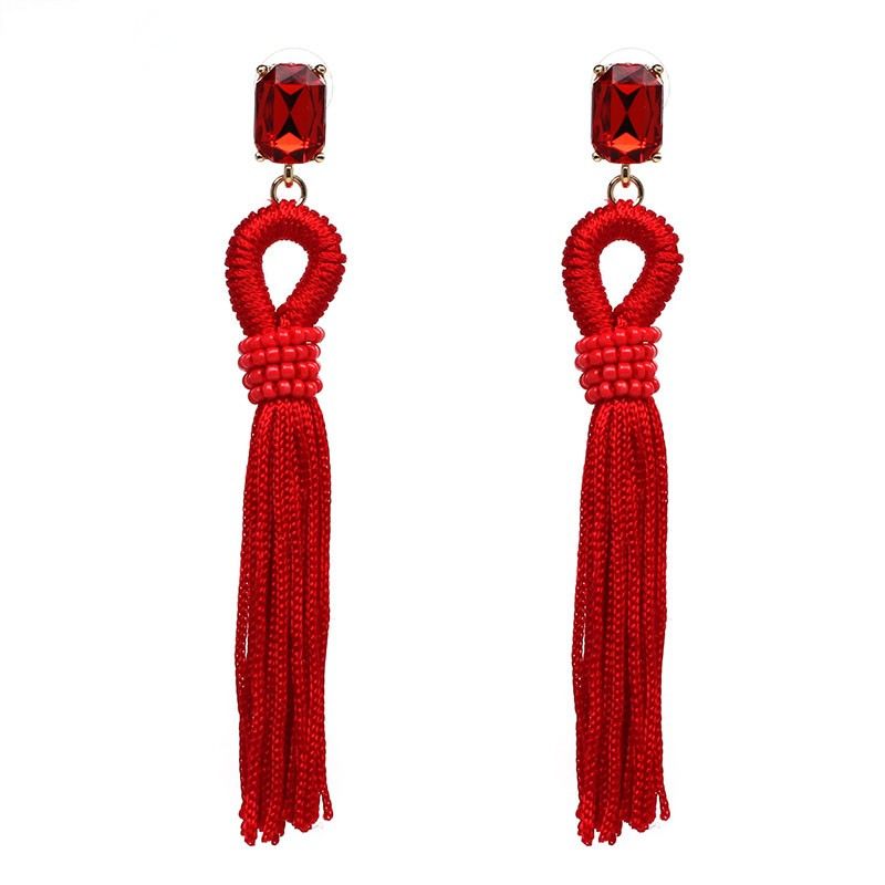 Alloy Fashion Tassel Earring  (red) Nhjj4082-red