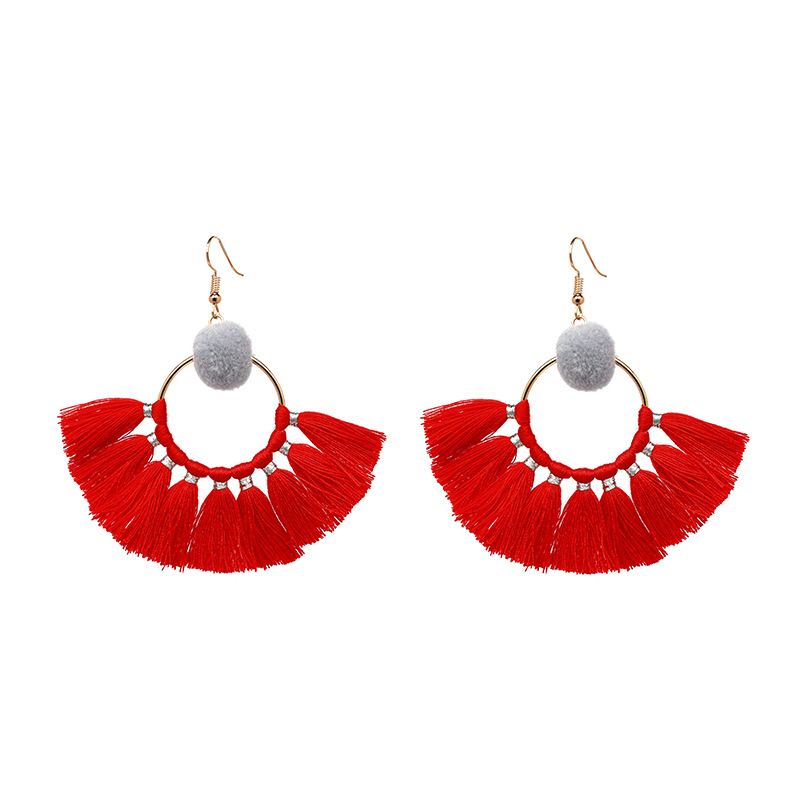 Alloy Fashion Flowers Earring  (red) Nhjj4085-red